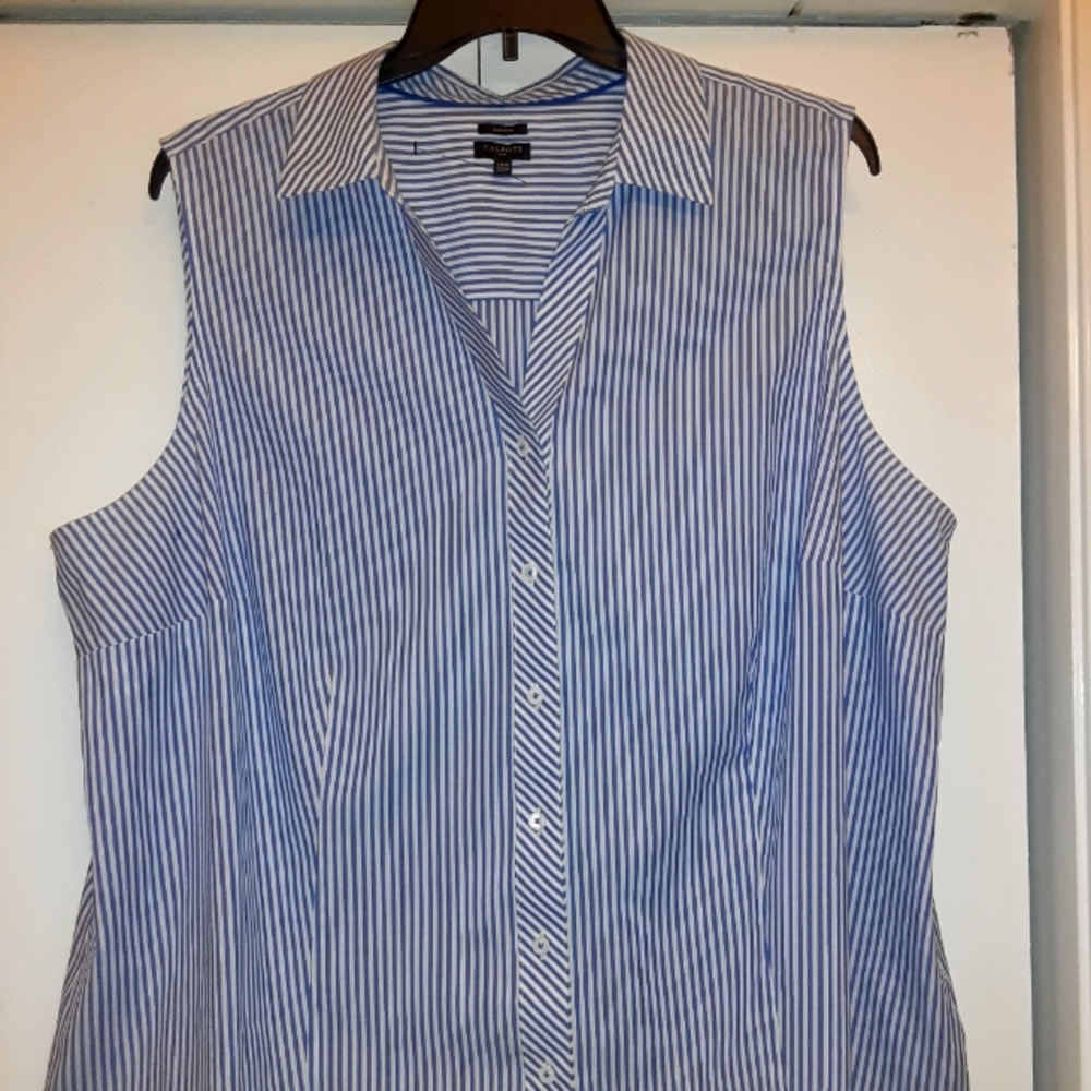 NWOT Sleeveless Cotton striped top 24W